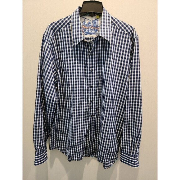 Robert Graham Mens Plaid Flip Cuff Detail Long Sleeve Button Up RG details - Picture 1 of 10
